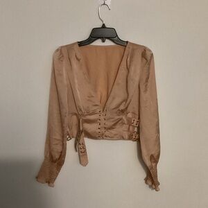 Satin peach powder pink